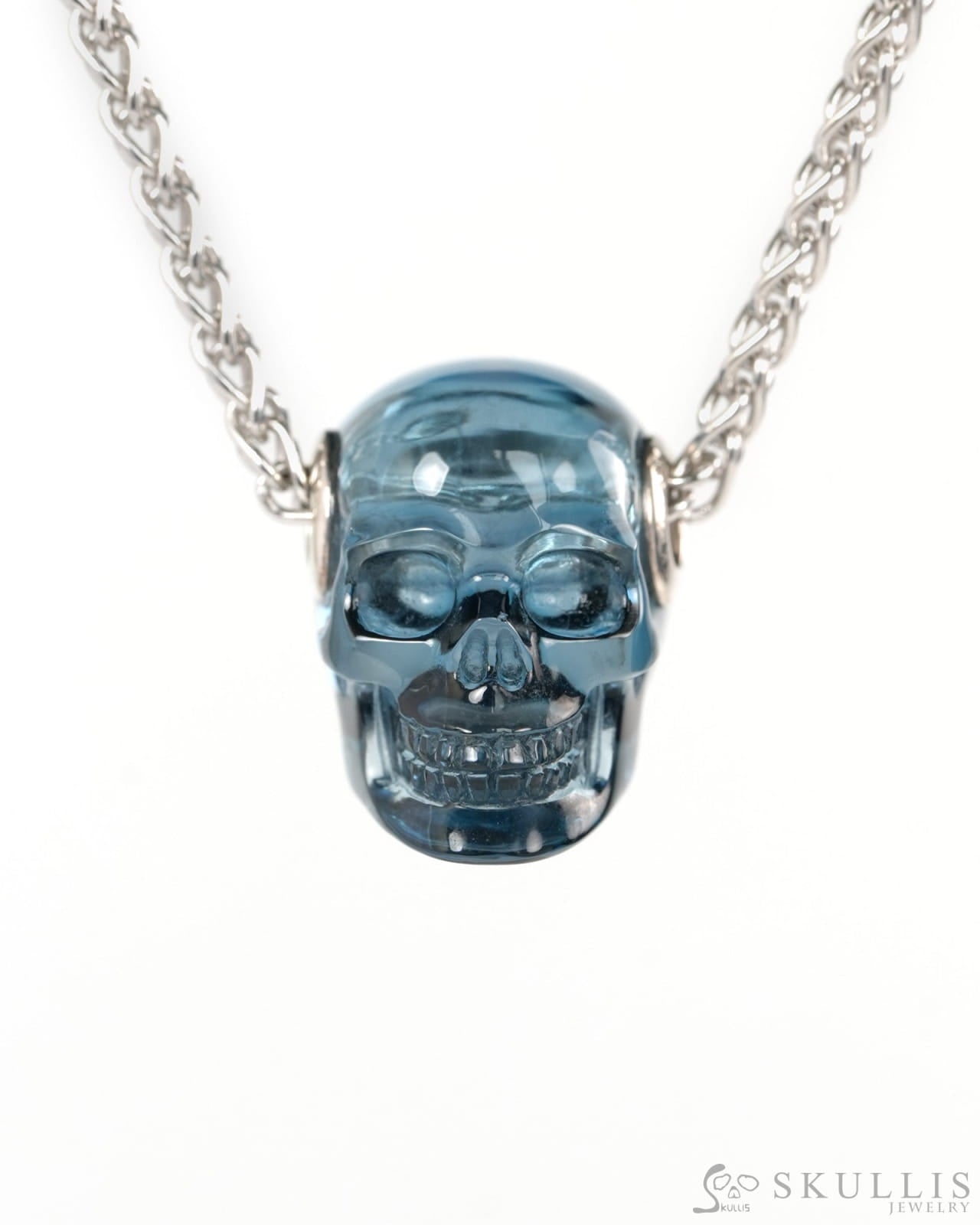Skullis Signature Tanzanite Gem Skull Pendant or Necklace Hand Carved for Women & Men - ZR19900195 - Skull Pendants