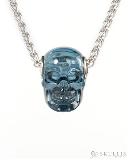 Skullis Signature Tanzanite Gem Skull Pendant or Necklace Hand Carved for Women & Men - ZR19900195 - Skull Pendants