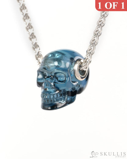 Skullis Signature Tanzanite Gem Skull Pendant or Necklace Hand Carved for Women & Men - ZR19900195 - Skull Pendants