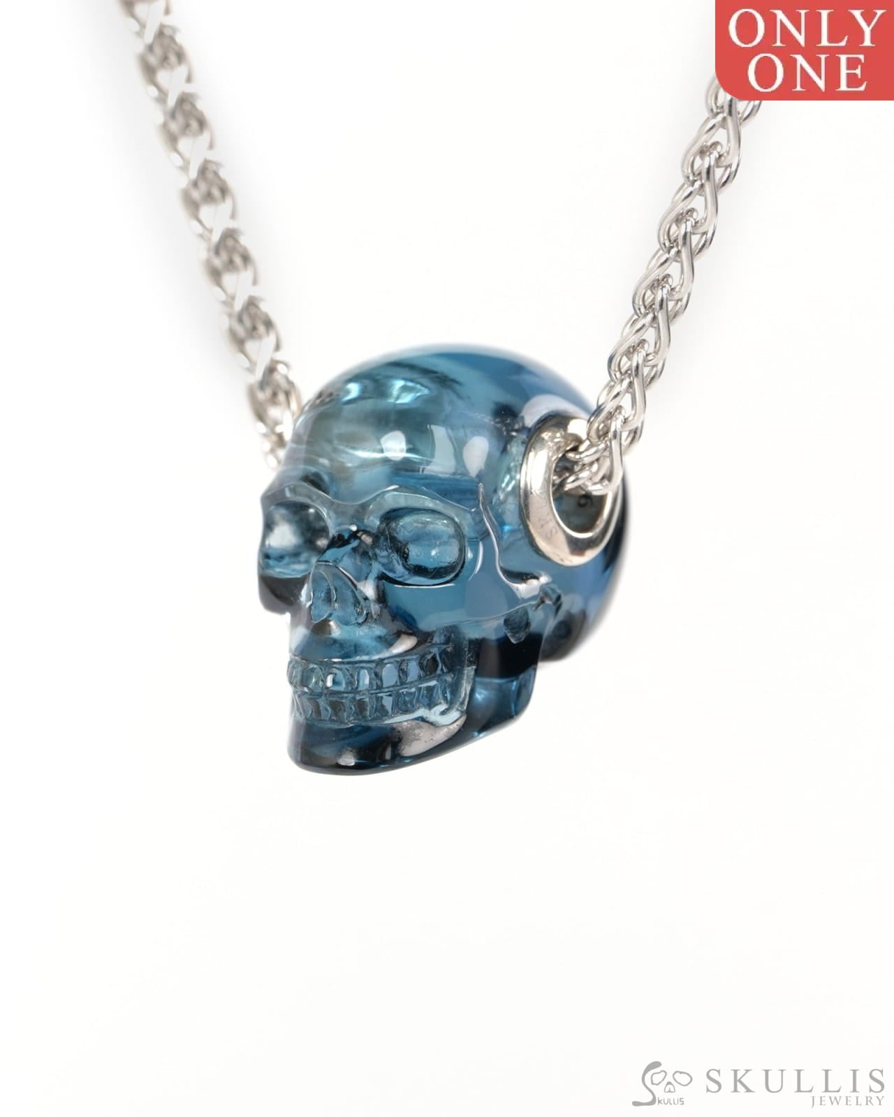 Skullis Signature Tanzanite Gem Skull Pendant or Necklace Hand Carved for Women & Men - ZR19900195 - Skull Pendants