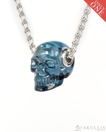 Skullis Signature Tanzanite Gem Skull Pendant or Necklace Hand Carved for Women & Men - ZR19900195 - Skull Pendants