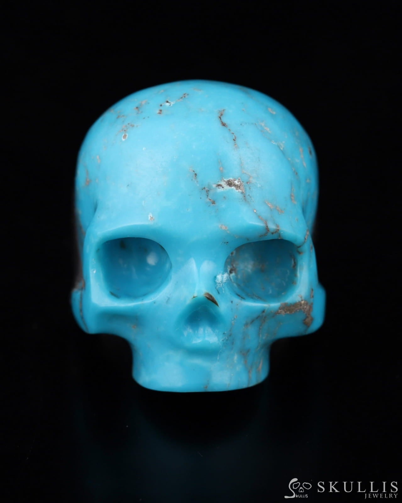 Gem Skull Ring Of Turquoise Carved Skull In 925 Sterling Silver Skull Rings