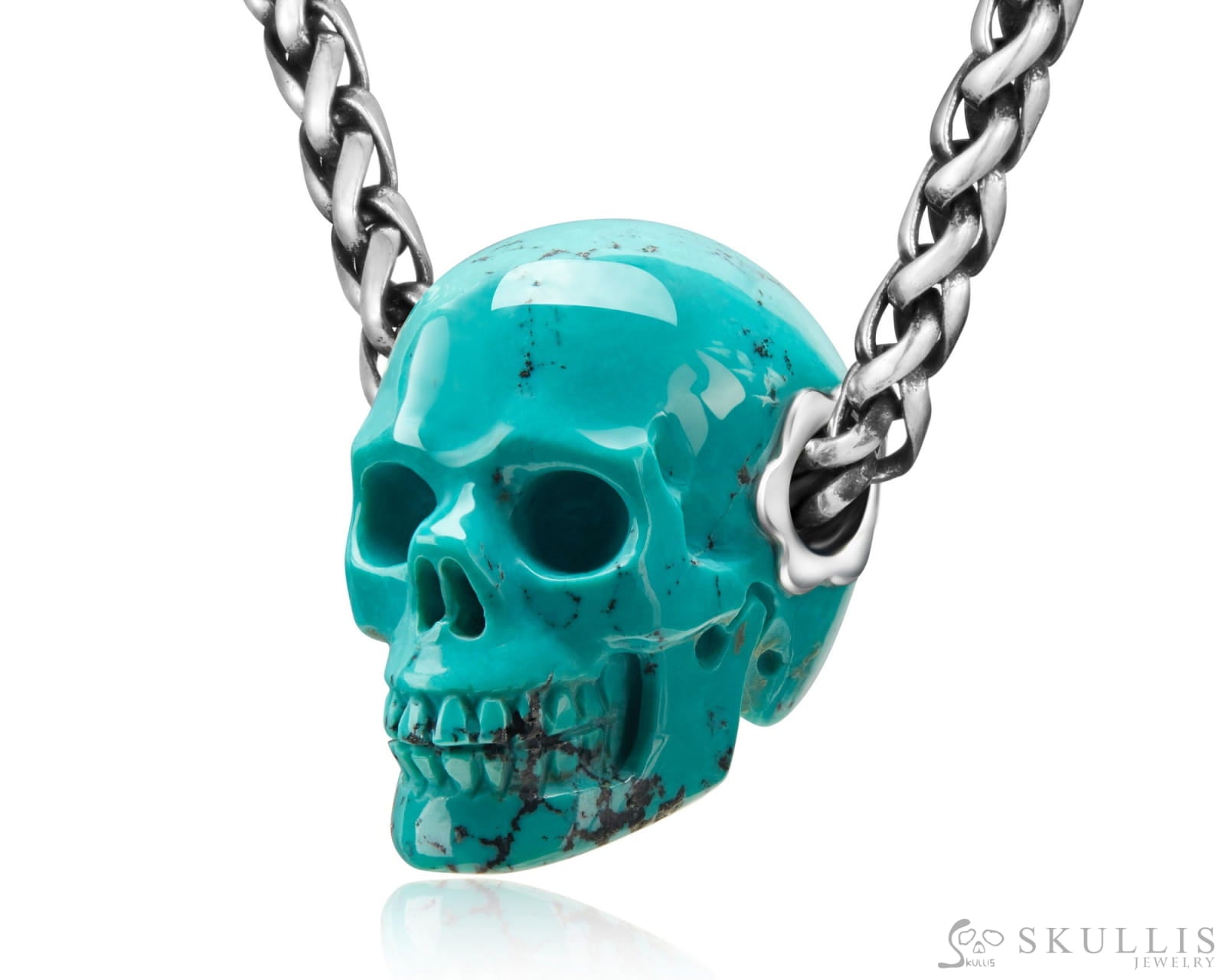 Gem Skull Pendant Necklace Of Turquoise Carved Skull Pendant Without Chain Skull Pendants