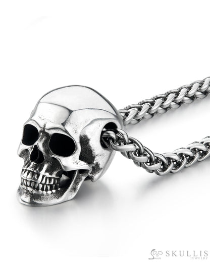 Skullis Sterling Silver Skull Pendant or Necklace Sterling Silver 925 Chain for Women & Men