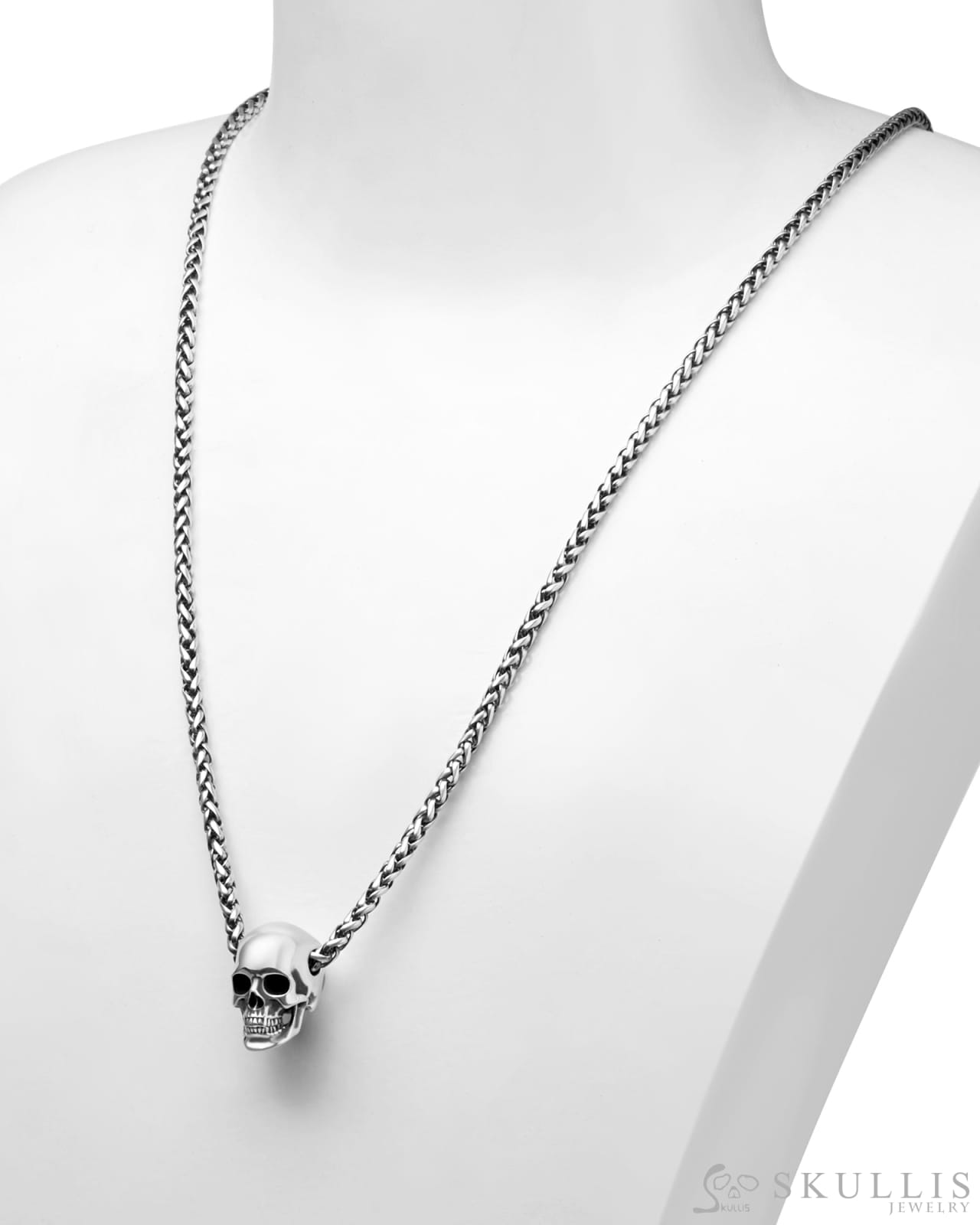 Skullis Sterling Silver Skull Pendant or Necklace Sterling Silver 925 Chain for Women & Men