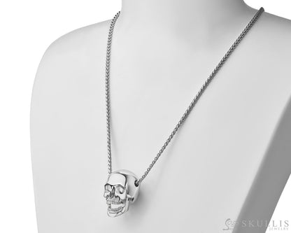 Skullis Sterling Silver Skull with Moveable Jaw Pendant or Necklace Sterling Silver 925 Chain for Women & Men Skull