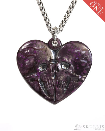 Skullis Sugilite Gem Skull Pendant or Necklace Hand Carved for Women & Men - ZR19900167 Skull Pendants