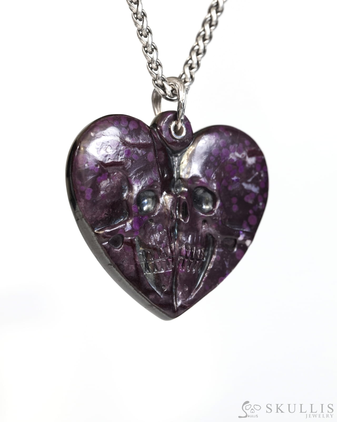 Skullis Sugilite Gem Skull Pendant or Necklace Hand Carved for Women & Men - ZR19900167 Skull Pendants