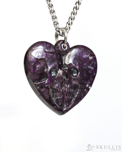 Skullis Sugilite Gem Skull Pendant or Necklace Hand Carved for Women & Men - ZR19900167 Skull Pendants