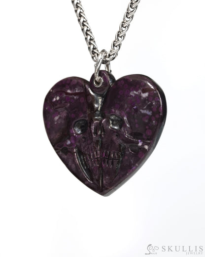 Skullis Sugilite Gem Skull Pendant or Necklace Hand Carved for Women & Men - ZR19900167 Skull Pendants