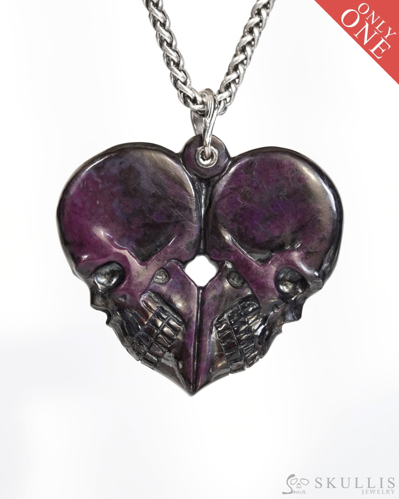 Skullis Sugilite Gem Skull Pendant or Necklace Hand Carved for Women & Men - ZR19900168 Skull Pendants