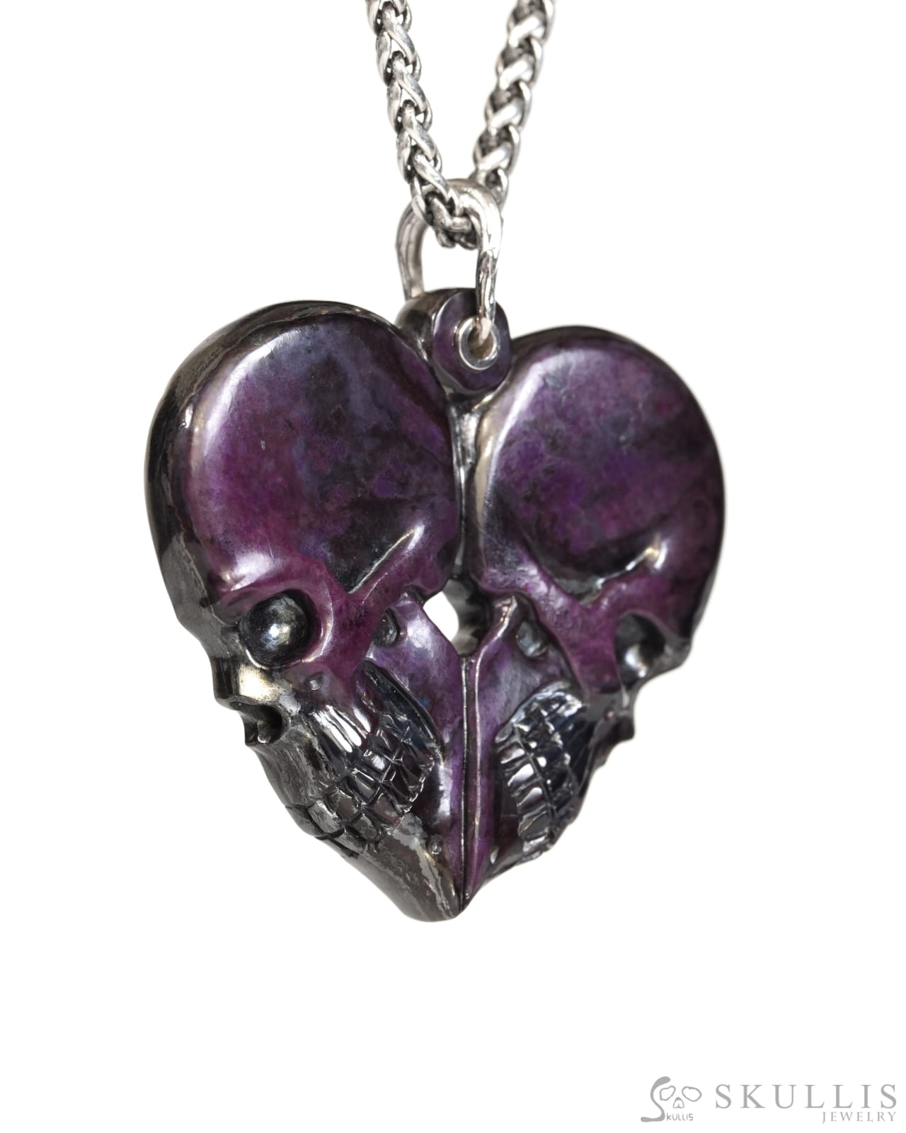 Skullis Sugilite Gem Skull Pendant or Necklace Hand Carved for Women & Men - ZR19900168 Skull Pendants
