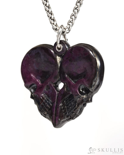 Skullis Sugilite Gem Skull Pendant or Necklace Hand Carved for Women & Men - ZR19900168 Skull Pendants