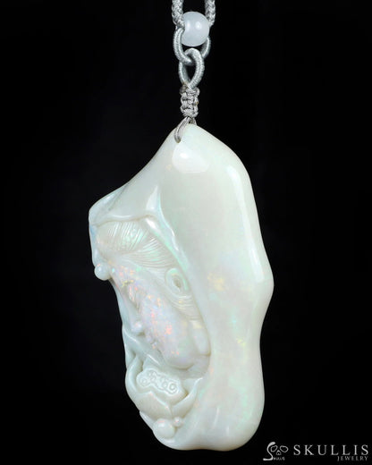 Gem Skull Pendant Necklace of Australian Opal Carved the Buddha- 2651148 Skull Brooches