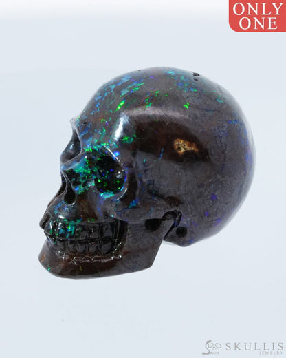 0.7’’ Matrix Opal Carved Gem Skull Skullis Realistic - 0500008 Tiny Gemstone