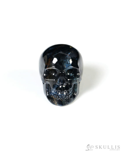 Super Flash 0.8’’ Pietersite Carved Gem Skull Skullis Realistic - Y9500461 - Tiny Gemstone Skull