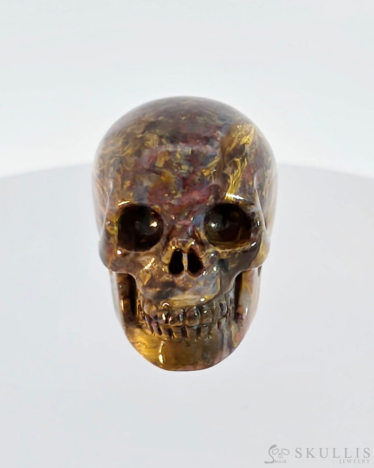 Super Flash 0.9’’ Pietersite Carved Gem Skull Skullis Realistic - 9500057 Tiny Gemstone