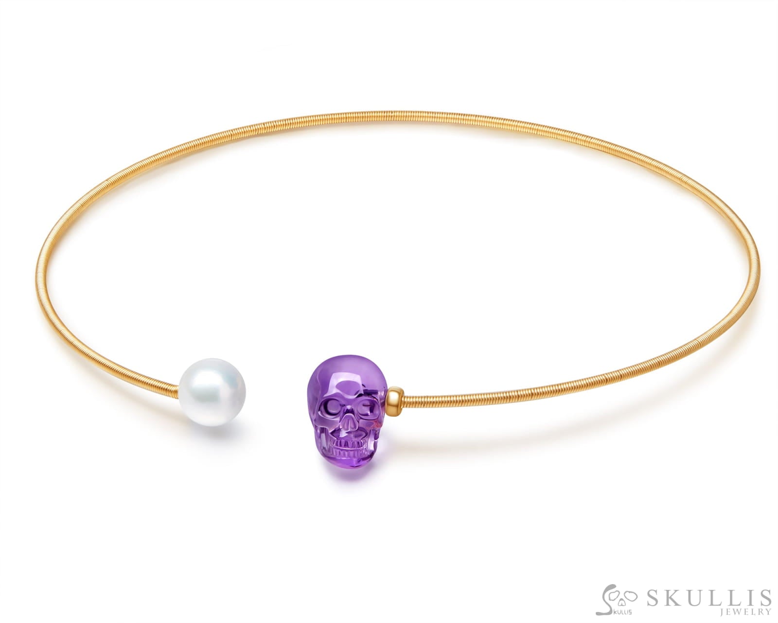 Gem Skull Pendant Necklace Of Amethyst Carved Skull Skull Pendants