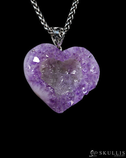Gem Skull Pendant Necklace of Amethyst & Agate Carved Skull - Y9500442 - Skull Pendants
