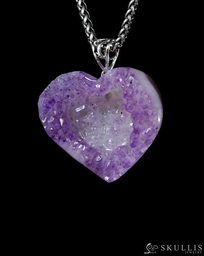 Gem Skull Pendant Necklace of Amethyst & Agate Carved Skull - Y9500442 - Skull Pendants