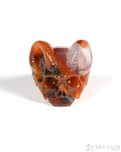 Gem Skull Ring of Agate Carved Beast Skull US size 10 - ZR19900028 Skull Rings