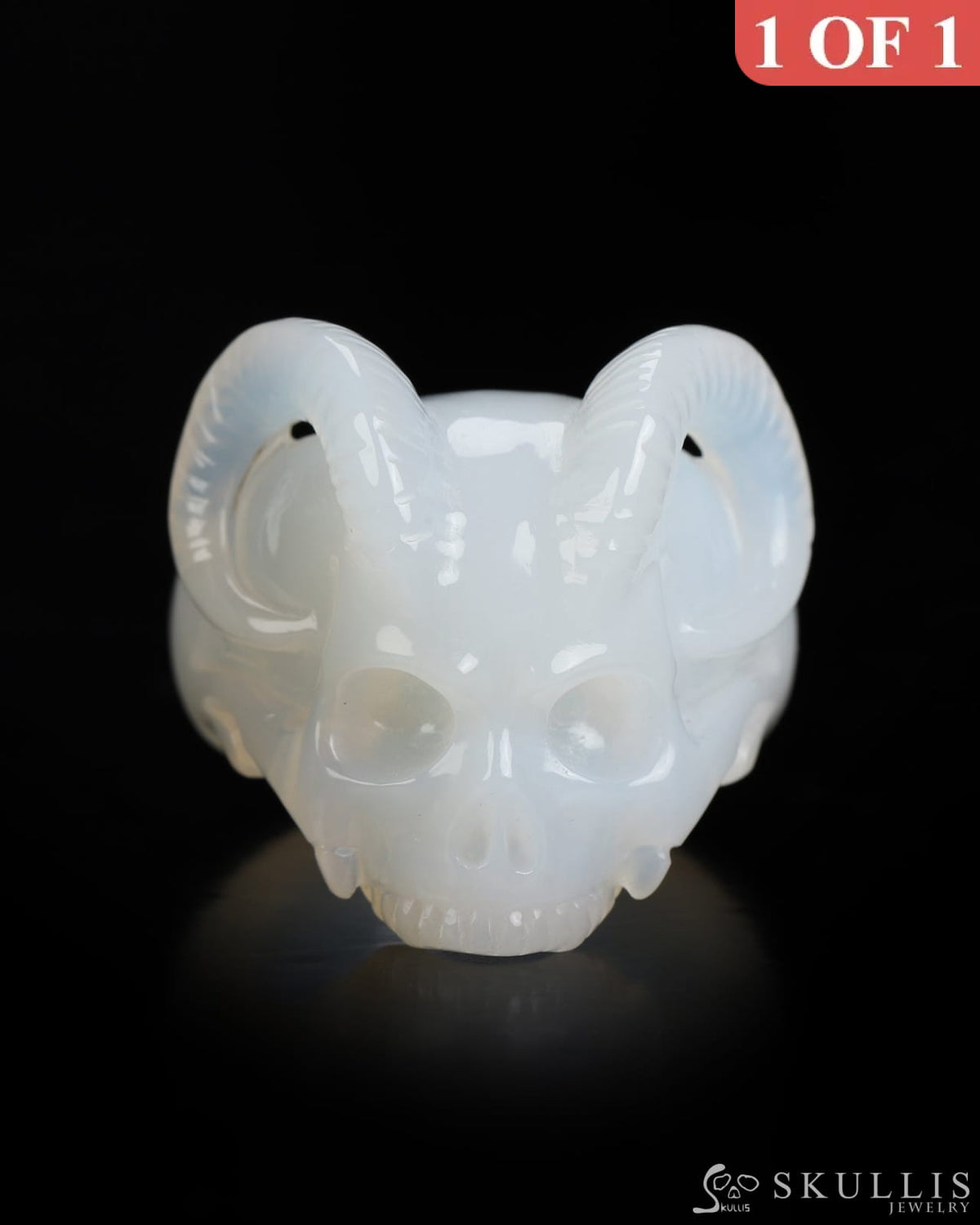 Gem Skull Ring of Agate Carved Beast Skull US size 12 - 9800245 Skull Rings