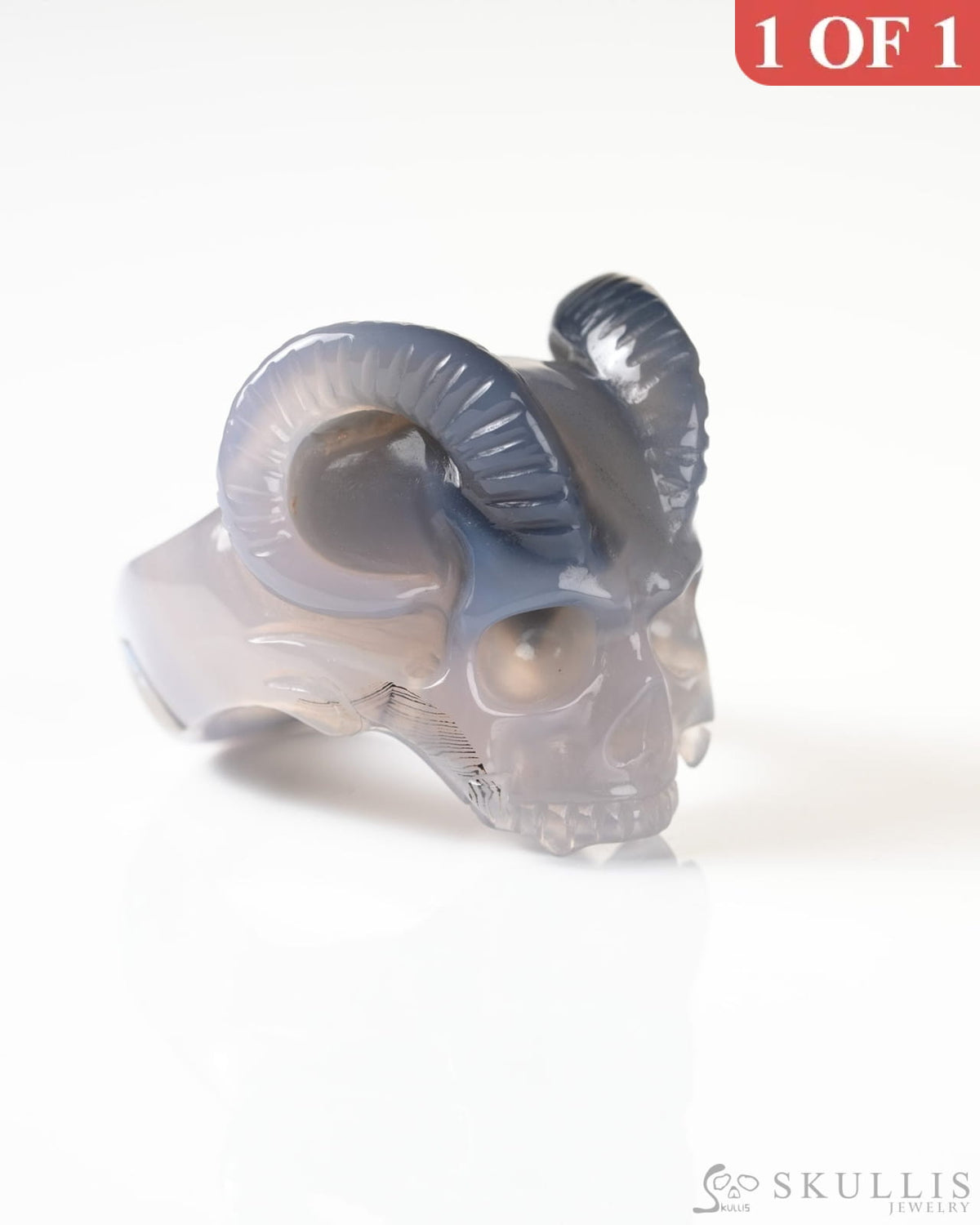 Gem Skull Ring of Agate Carved Beast Skull US size 12 - 9800271 Skull Rings
