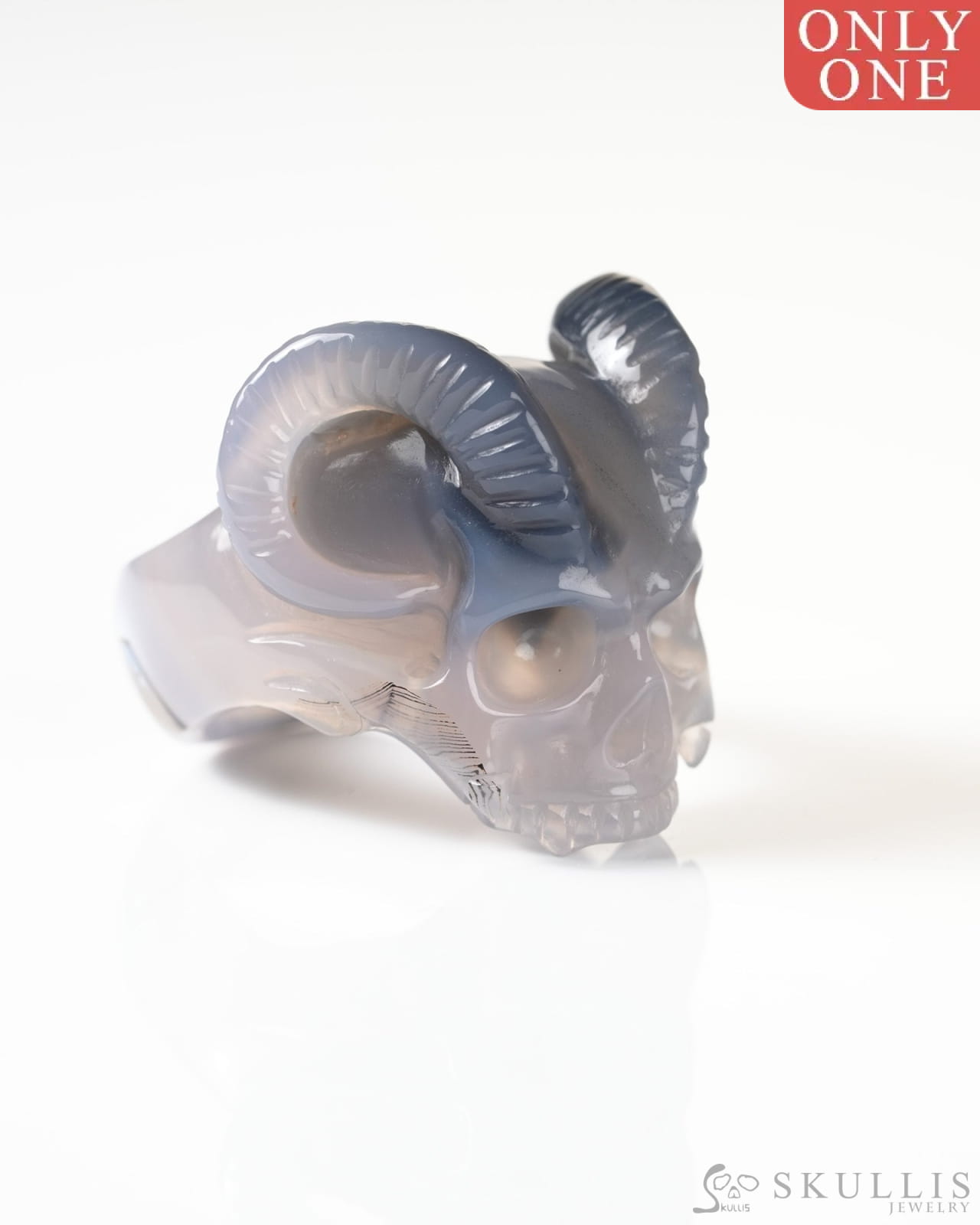 Gem Skull Ring of Agate Carved Beast Skull US size 12 - 9800271 Skull Rings