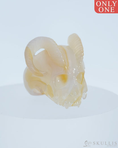 Gem Skull Ring Of Agate Carved Us Size 7 - 9800117 Rings