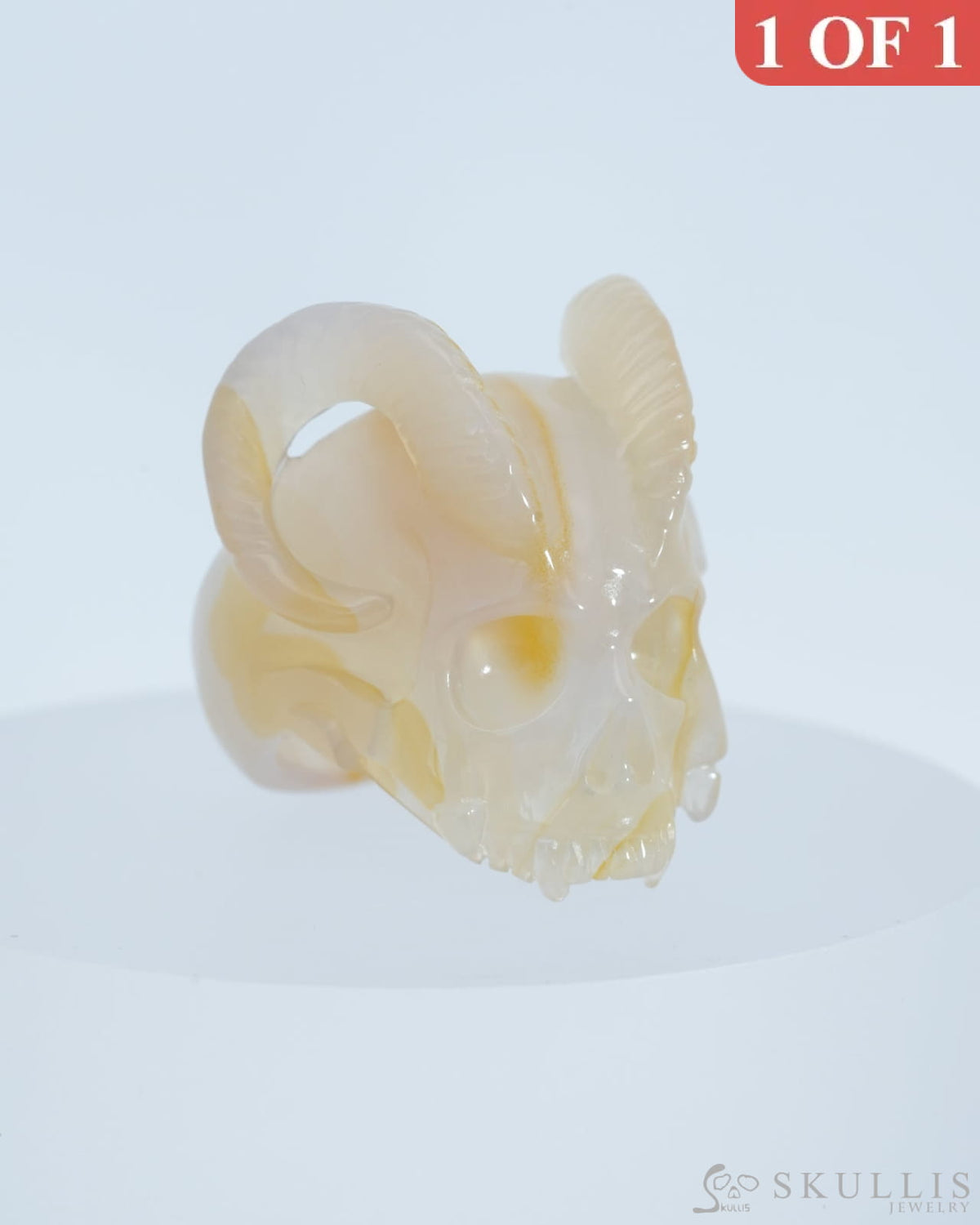 Gem Skull Ring Of Agate Carved Us Size 7 - 9800117 Rings