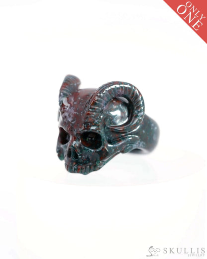Gem Skull Ring of Red Crazy Lace Agate Carved Beast Skull US size 9 - 0800026 (Copy) Skull Rings