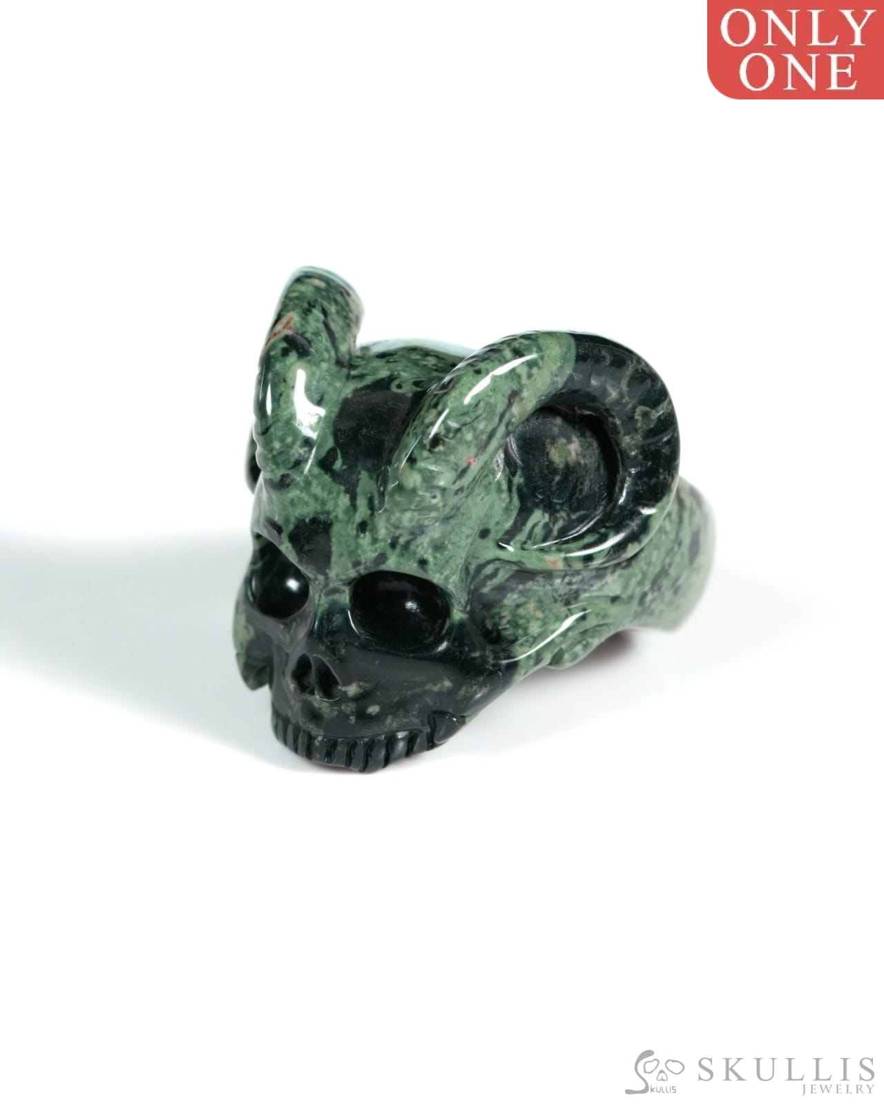 The Infernal Sovereign - Gem Skull Ring of Kambaba Jasper Carved Beast Skull US size 12 - ZR19900030 - Skull Rings