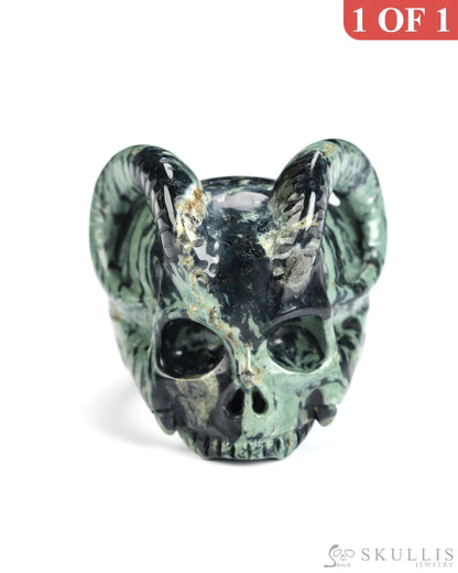 Gem Skull Ring of Kambaba Jasper Carved Beast Skull US size 8 - 9800242 Skull Rings
