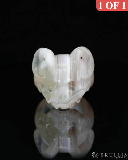 Gem Skull Ring of Red Crazy Lace Agate Carved Beast Skull US size 9 - 0800026 (Copy) (Copy) Skull Rings