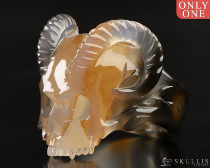 Whole Gem Skull Ring Of Premium Brazilian Agate Carved Skull Totally Us Size 8 5.5