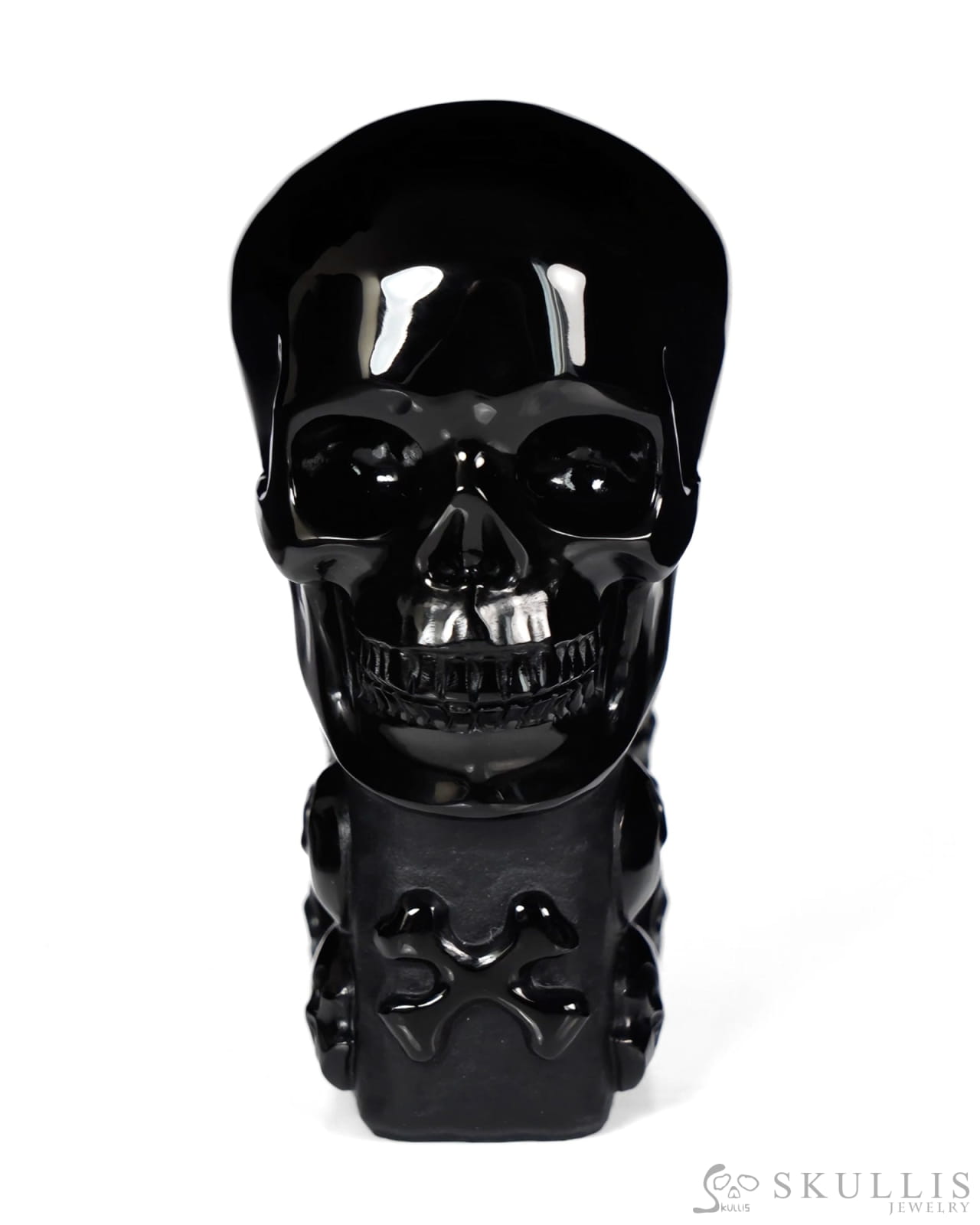 The Many Within - 2.6’’ Black Obsidian Hand Carved Crystal Skull Pocket Stone Crystal Healing - Tiny Gemstone Skull