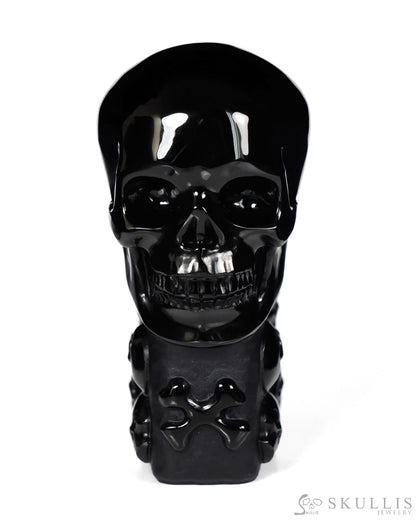 The Many Within - 2.6’’ Black Obsidian Hand Carved Crystal Skull Pocket Stone Crystal Healing - Tiny Gemstone Skull