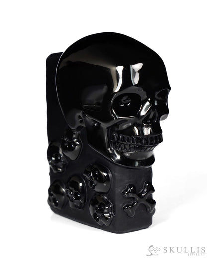 The Many Within - 2.6’’ Black Obsidian Hand Carved Crystal Skull Pocket Stone Crystal Healing - Tiny Gemstone Skull