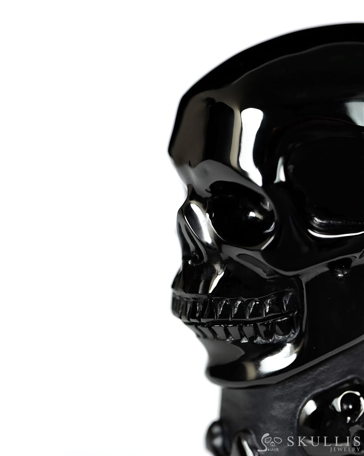 The Many Within - 2.6’’ Black Obsidian Hand Carved Crystal Skull Pocket Stone Crystal Healing - Tiny Gemstone Skull