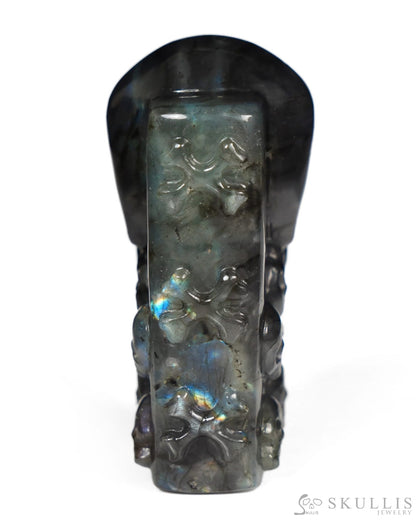 The One Within - 2.6’’ Finnish Labradorite Hand Carved Crystal Skull Pocket Stone Crystal Healing - Tiny Gemstone Skull
