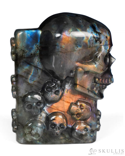 The One Within - 2.6’’ Finnish Labradorite Hand Carved Crystal Skull Pocket Stone Crystal Healing - Tiny Gemstone Skull