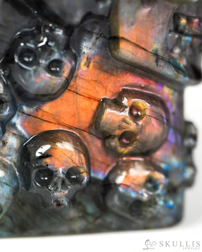 The One Within - 2.6’’ Finnish Labradorite Hand Carved Crystal Skull Pocket Stone Crystal Healing - Tiny Gemstone Skull
