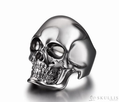 The Master - Black Rutanium & 925 Sterling Silver Plated Skull Ring for Women & Men - Skull Rings