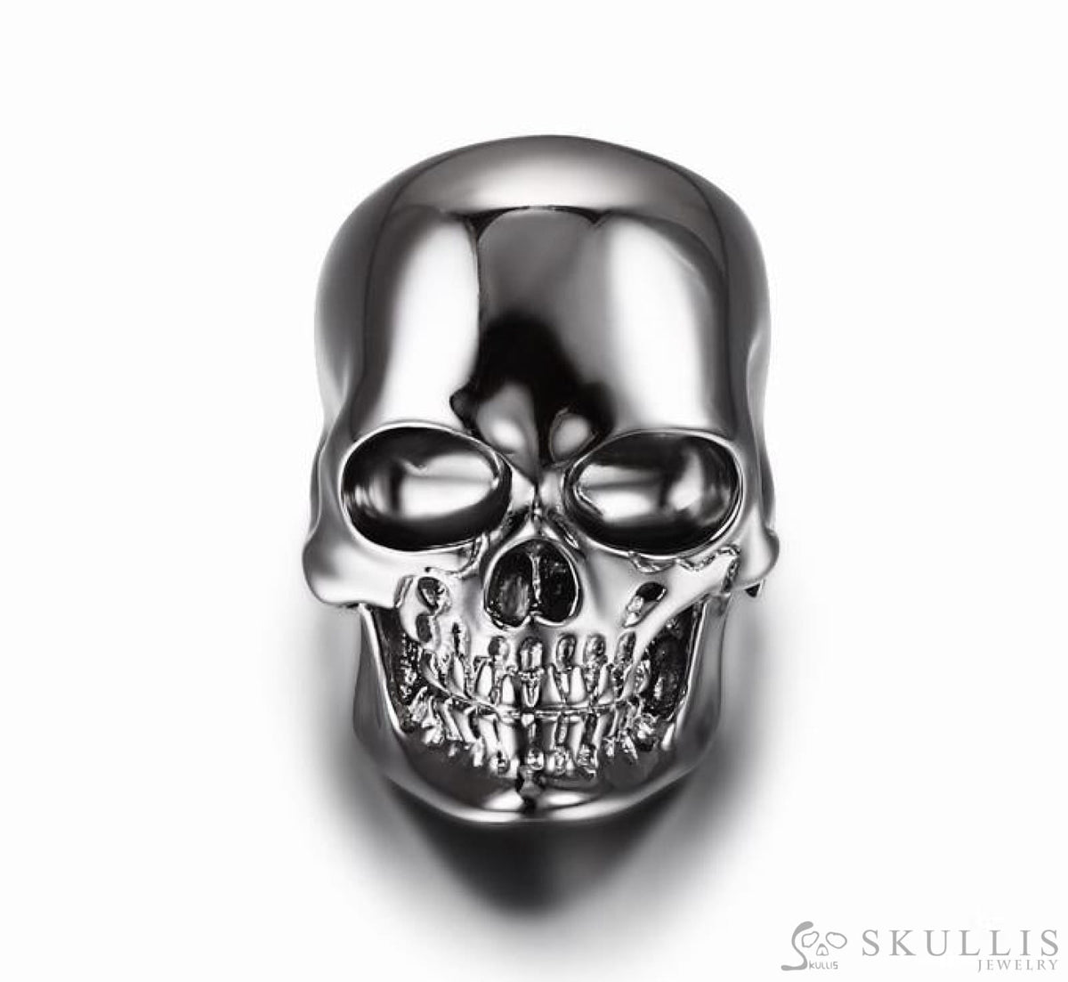 The Master - Black Rutanium & 925 Sterling Silver Plated Skull Ring for Women & Men - Skull Rings