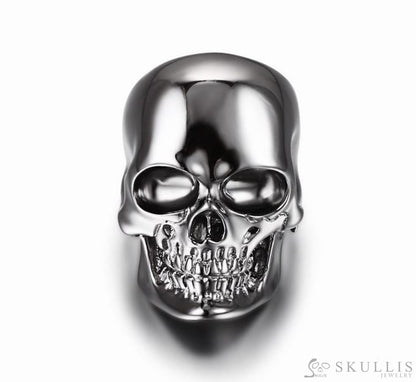 The Master - Black Rutanium & 925 Sterling Silver Plated Skull Ring for Women & Men - Skull Rings