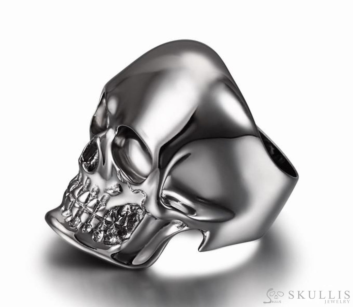 The Master - Black Rutanium & 925 Sterling Silver Plated Skull Ring for Women & Men - Skull Rings