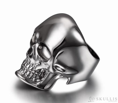 The Master - Black Rutanium & 925 Sterling Silver Plated Skull Ring for Women & Men - Skull Rings
