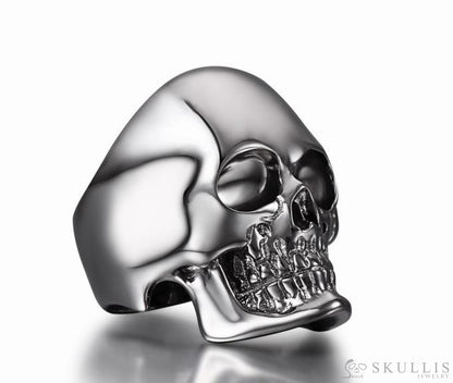 The Master - Black Rutanium & 925 Sterling Silver Plated Skull Ring for Women & Men - Skull Rings