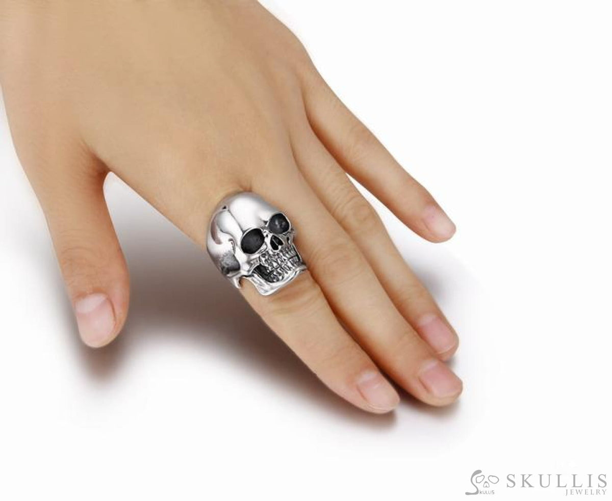 The Master - Oxidized & 925 Sterling Silver Skull Ring for Women & Men - Skull Rings