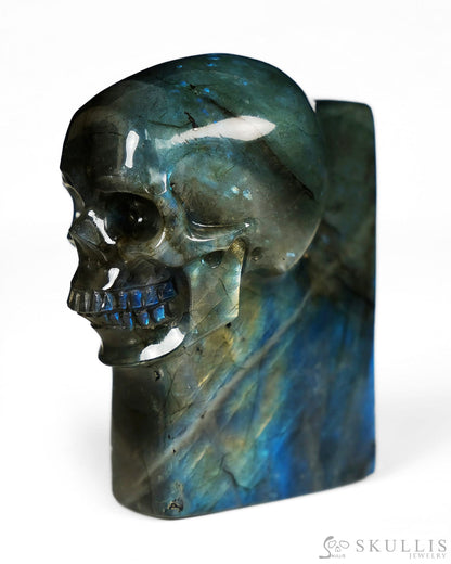 The One Within - 2.6’’ Labradorite Hand Carved Crystal Skull Pocket Stone Crystal Healing - Tiny Gemstone Skull